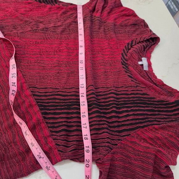 Habitat Making Waves Tunic Top Size Large Cranberry Textured Swirl Lagenlook - Picture 10 of 10